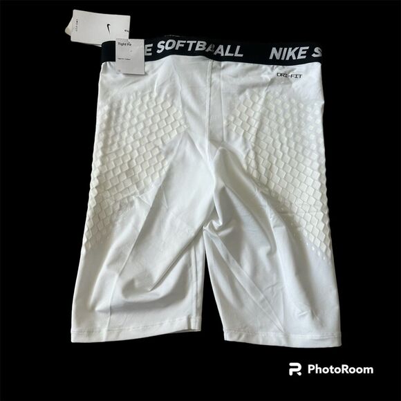 Nike Dri-Fit Softball Shorts Size L Womens Compression Training White AV6633-100 - Picture 2 of 4